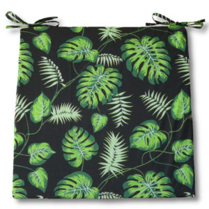 Kwadratowa poduszka do siedzenia z egzotycznymi liśćmi