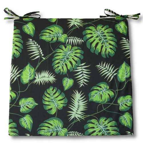 Kwadratowa poduszka do siedzenia z egzotycznymi liśćmi